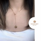 « Toi » Hjerteformet anheng halskjede i 18K gullbelagt thumbnail