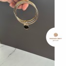 « Nala » Bangle armbånd gullbelagt med rund graveringsplate thumbnail