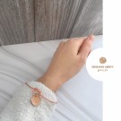 Node Bangle armbånd gullbelagt med rund graveringsplate thumbnail