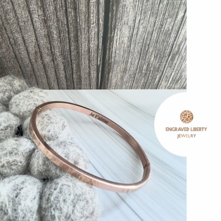 « Arya » Bangle armbånd gullbelagt med gravering