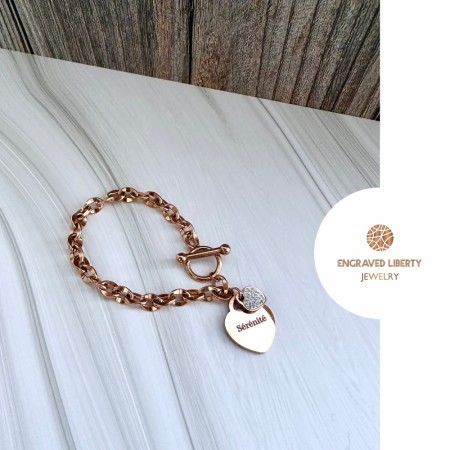 « Hera » gullbelagt chunky armbånd med gravering